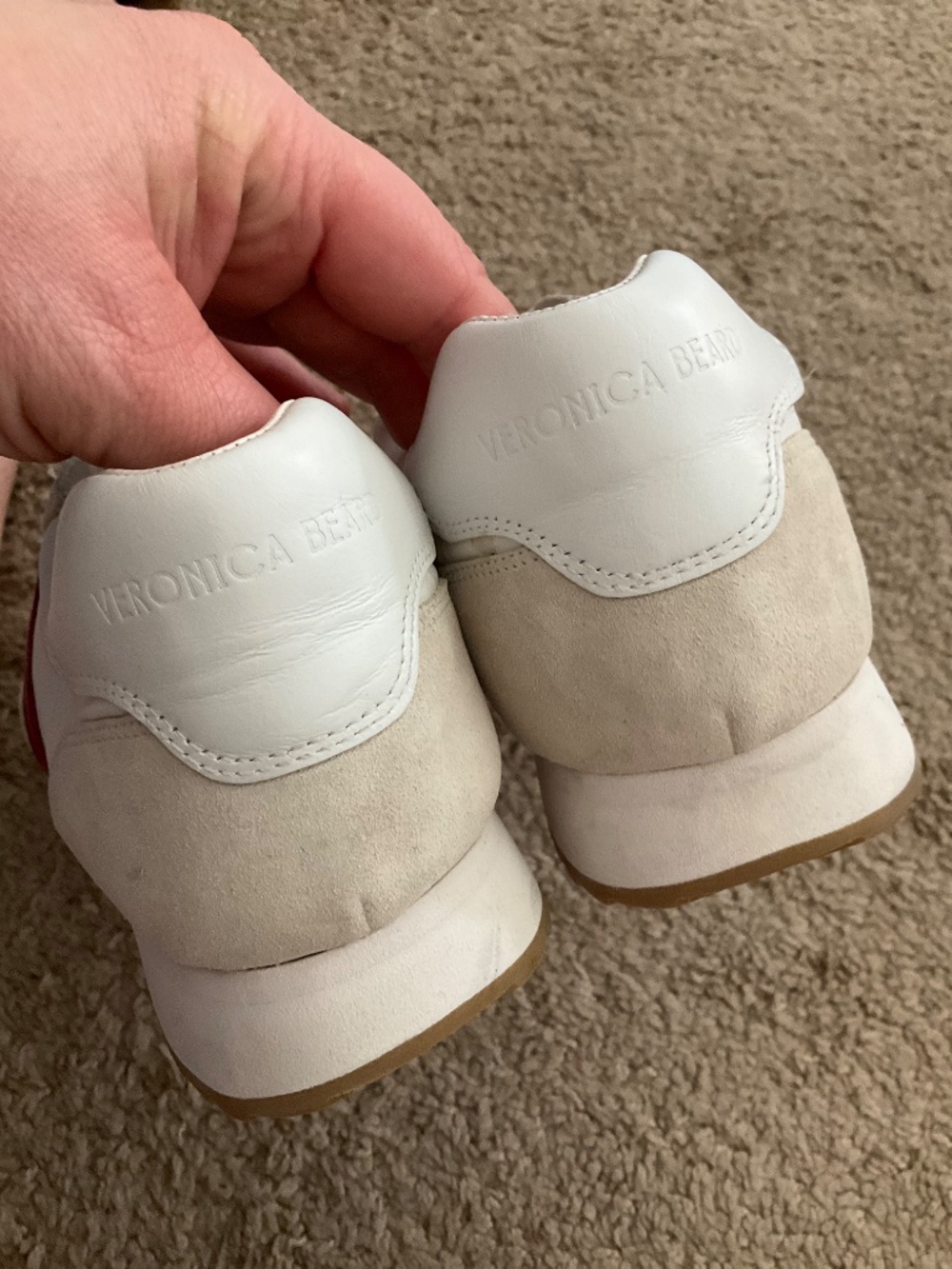 Veronica Beard Penrose Sneaker Beige Suede and Nylon Sneaker - Picture 8 of 9